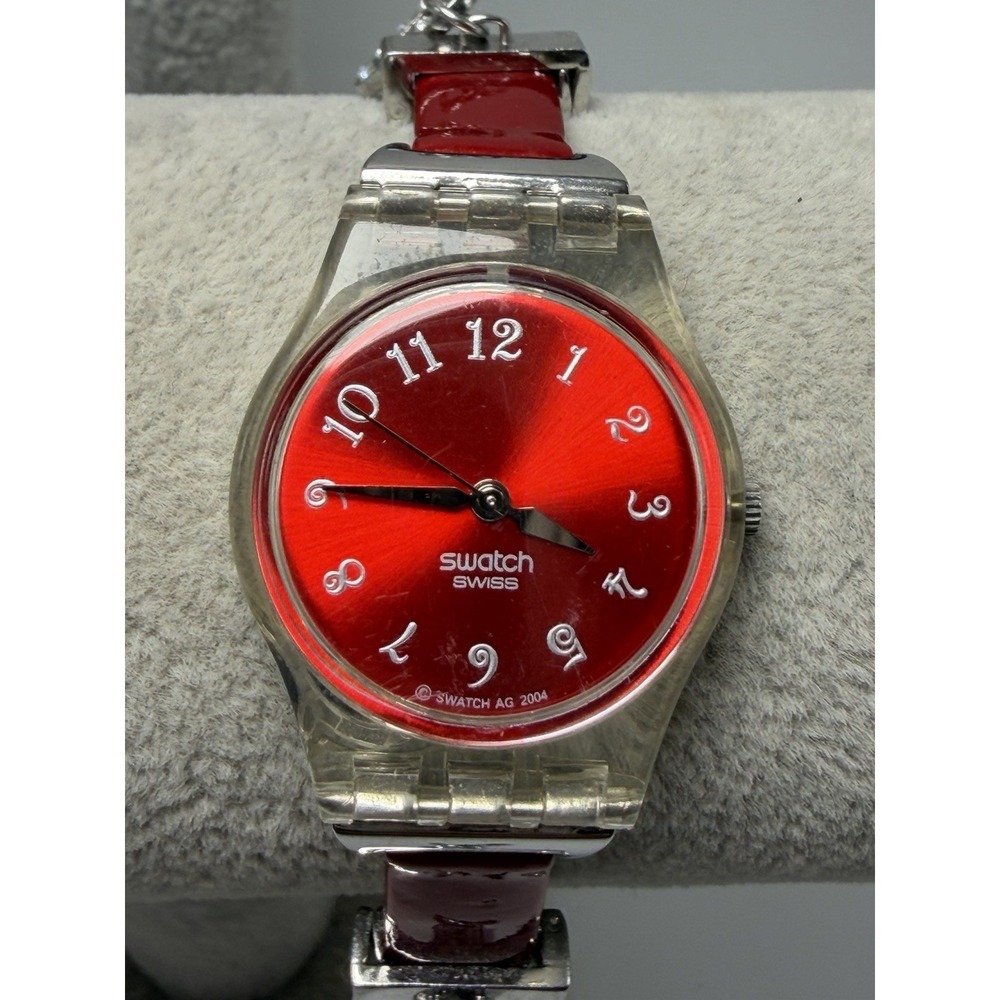 Swatch Ladies Candle Dinner Watch New Battery LK249 25MM 7" Leather Band 2004